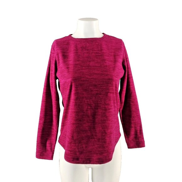 NWT KAREN SCOTT Sports Fleece Hiking Sweatshirt Double Petite Fuchsia Pullover - Picture 1 of 11